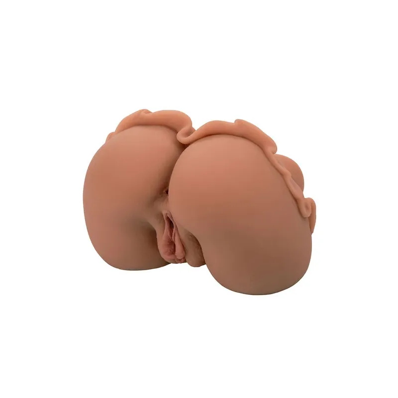 Masturbatore doppia entrata realistico Calexotics colore caramello in Pure Skin 1.4 kg per stimolazione anteriore e posteriore