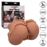 Calexotics realistic dual entry masturbator in caramel color, 1.4 kg Pure Skin with suction for front and back stimulation