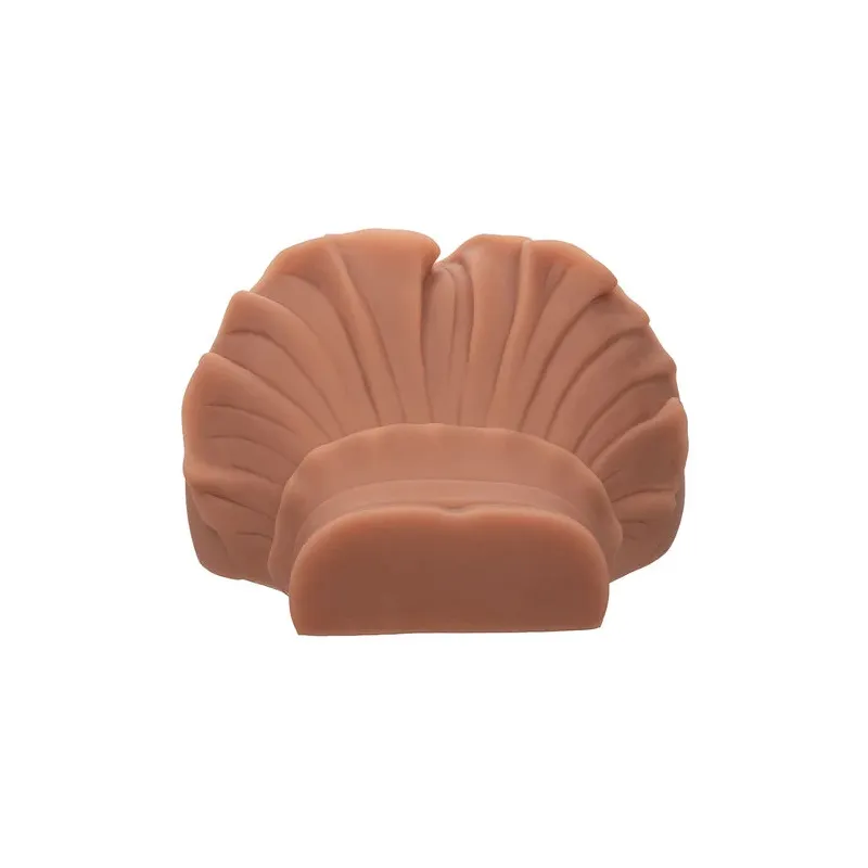 Realistischer Doppeleingang-Masturbator Calexotics in Karamellfarbe aus Pure Skin 1.4 kg mit Saugwirkung