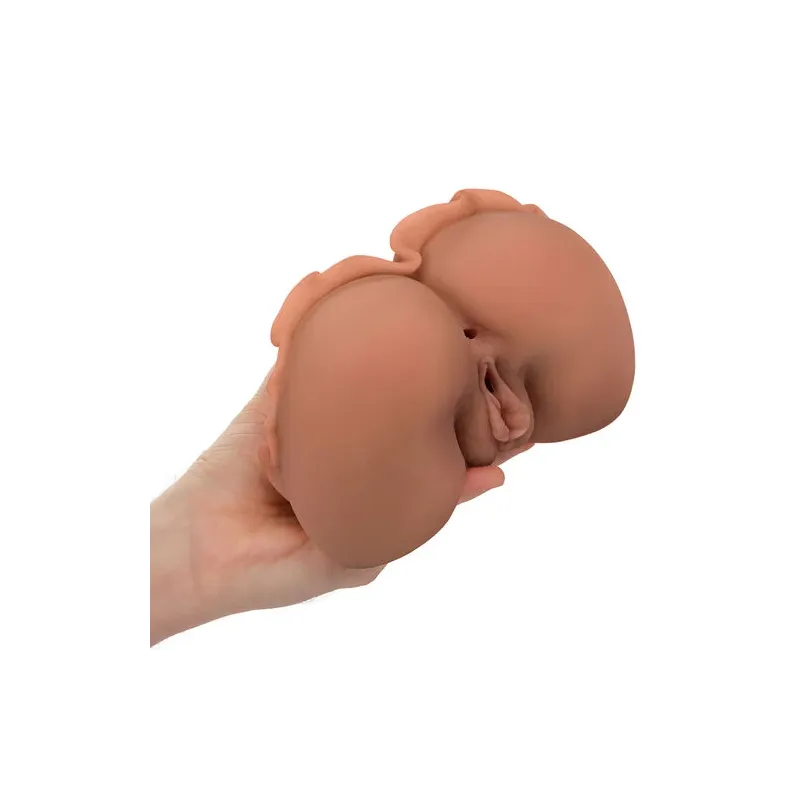 Masturbatore doppia entrata realistico Calexotics colore caramello in Pure Skin 1.4 kg per stimolazione anteriore e posteriore