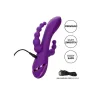 Masseur triple action Long Beach CALEXOTICS violet en silicone hypoallergénique rechargeable et étanche