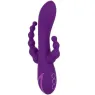 Masseur triple action Long Beach CALEXOTICS violet en silicone hypoallergénique rechargeable et étanche