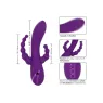 Masseur triple action Long Beach CALEXOTICS violet en silicone hypoallergénique rechargeable et étanche