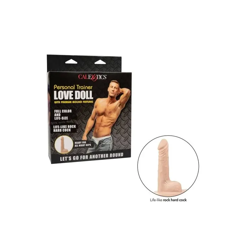 Poupée gonflable LOVE DOLL CALEXOTICS 14 cm avec entraîneur personnel, visage multicolore, PVC sans phtalates