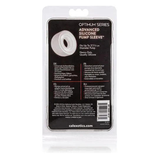Manchon de pompe en silicone transparent Calexotics – accessoire confortable s'adaptant aux cylindres jusqu'à 3 pouces
