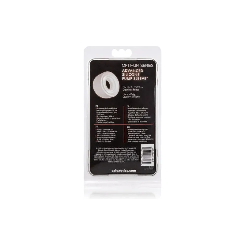 Manchon de pompe en silicone transparent Calexotics – accessoire confortable s'adaptant aux cylindres jusqu'à 3 pouces
