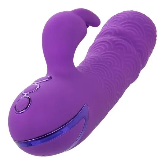 Vibrateur rabbit violet double stimulation silicone CalExotics Manhattan Beach Marvel rechargeable étanche