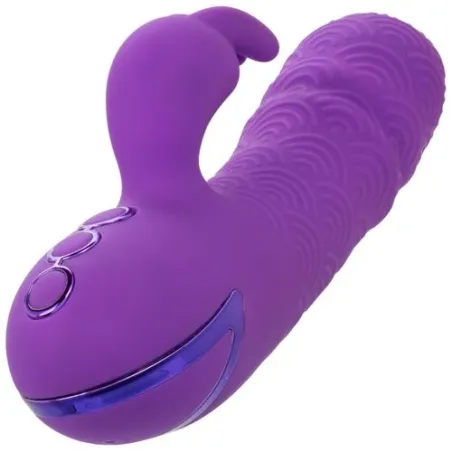 Vibrateur rabbit violet double stimulation silicone CalExotics Manhattan Beach Marvel rechargeable étanche
