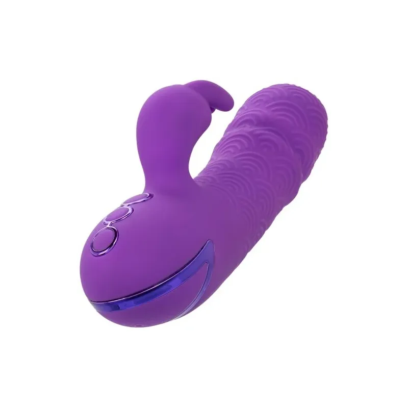 Vibrateur rabbit violet double stimulation silicone CalExotics Manhattan Beach Marvel rechargeable étanche