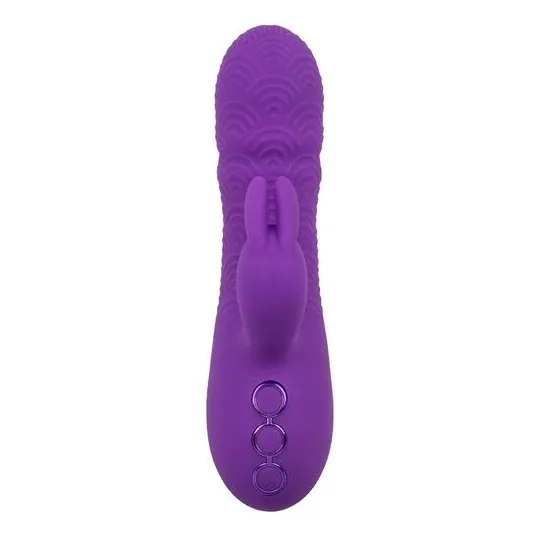 Vibrateur rabbit violet double stimulation silicone CalExotics Manhattan Beach Marvel rechargeable étanche