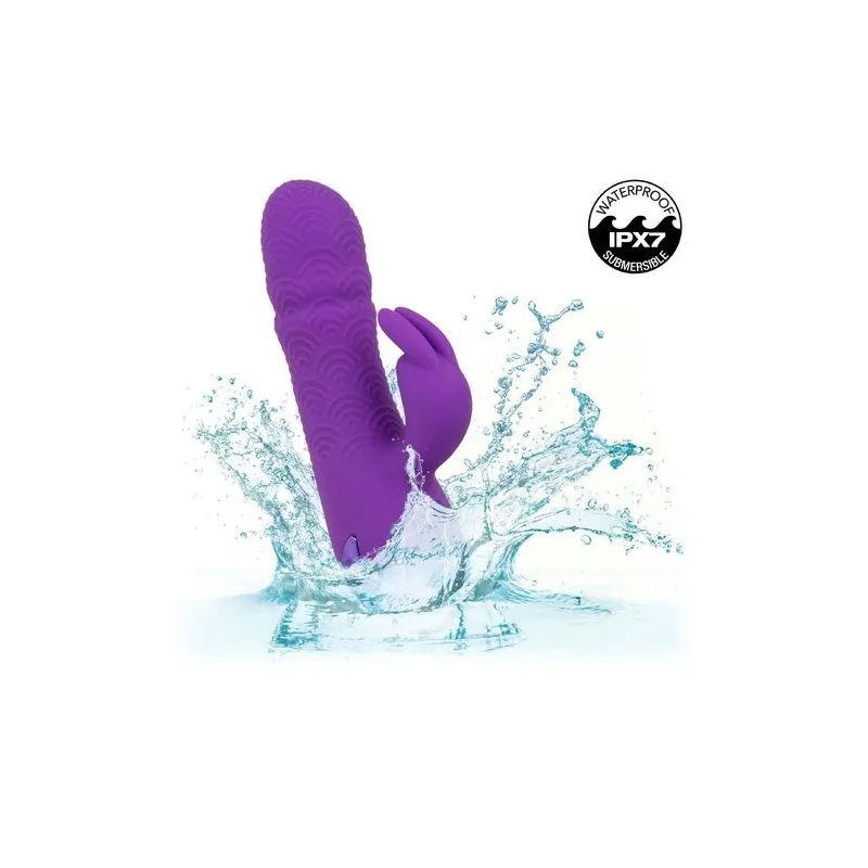 Vibrateur rabbit violet double stimulation silicone CalExotics Manhattan Beach Marvel rechargeable étanche