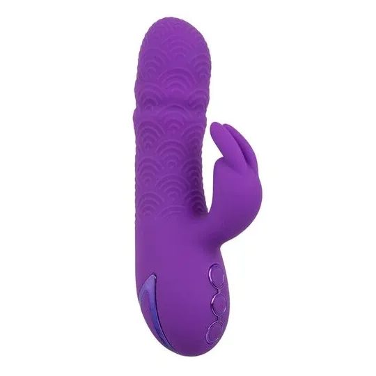 Vibrateur rabbit violet double stimulation silicone CalExotics Manhattan Beach Marvel rechargeable étanche