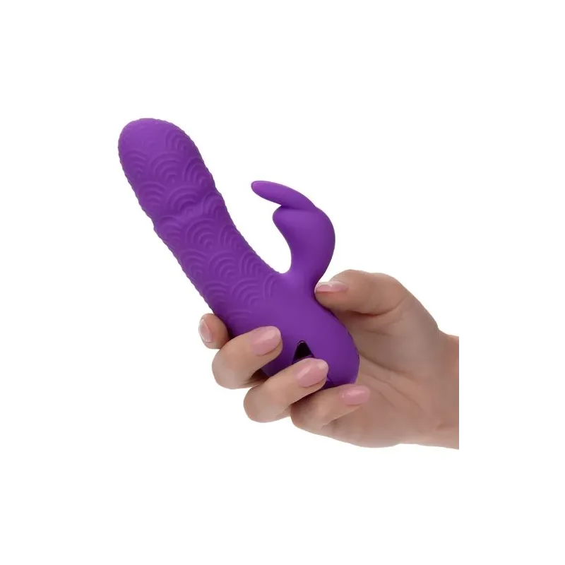 Vibrateur rabbit violet double stimulation silicone CalExotics Manhattan Beach Marvel rechargeable étanche