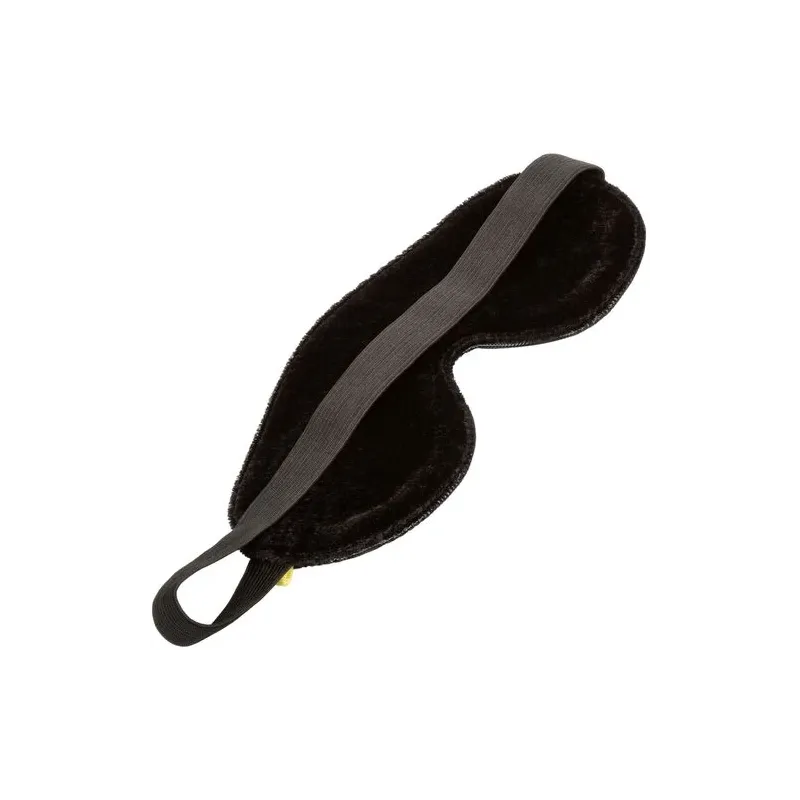 Antifaz ajustable para dormir CALEXOTICS en cuero vegano negro, doble acolchado para oscuridad total.