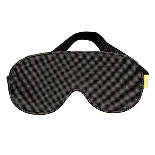 Antifaz ajustable para dormir CALEXOTICS en cuero vegano negro, doble acolchado para oscuridad total.