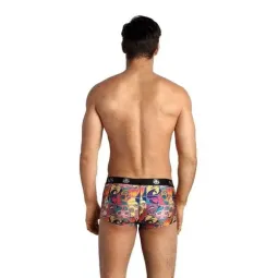Boxer uomo stampa fumetti Anais Men, morbido modal, vestibilità sportiva, gambe lunghe, colore chiaro.