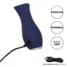 Vibrateur tulipe bleu CALEXOTICS compact, 10 modes vibration, silicone doux, design ergonomique.