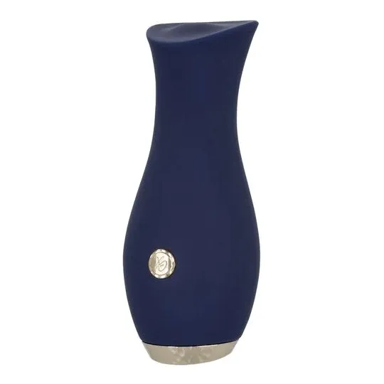 Vibrateur tulipe bleu CALEXOTICS compact, 10 modes vibration, silicone doux, design ergonomique.