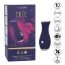 Vibrateur tulipe bleu CALEXOTICS compact, 10 modes vibration, silicone doux, design ergonomique.