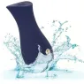 Vibrateur tulipe bleu CALEXOTICS compact, 10 modes vibration, silicone doux, design ergonomique.