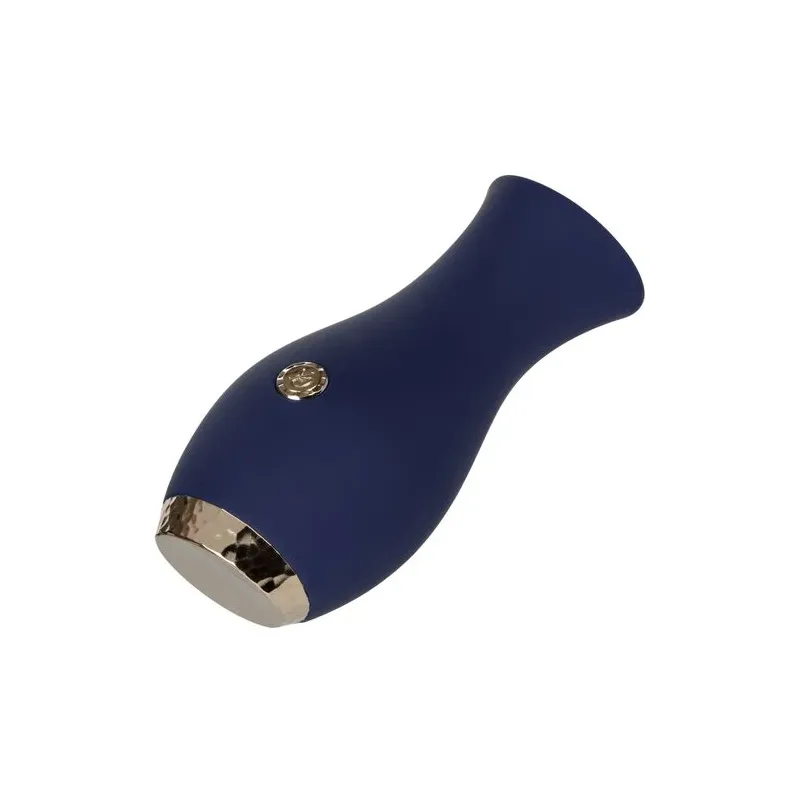 Vibrateur tulipe bleu CALEXOTICS compact, 10 modes vibration, silicone doux, design ergonomique.