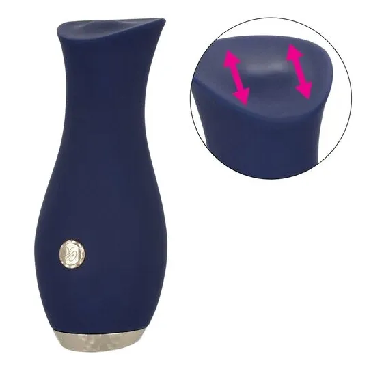 Vibrateur tulipe bleu CALEXOTICS compact, 10 modes vibration, silicone doux, design ergonomique.