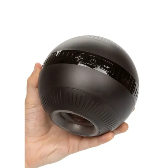Vibrating male masturbator Calexotics with pressure-sensitive compression, black, waterproof, rechargeable, ergonomic ball shape