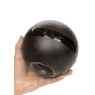 Masturbatore vibrante Calexotics a compressione regolabile, nero, impermeabile, ricaricabile, forma ergonomica sferica.