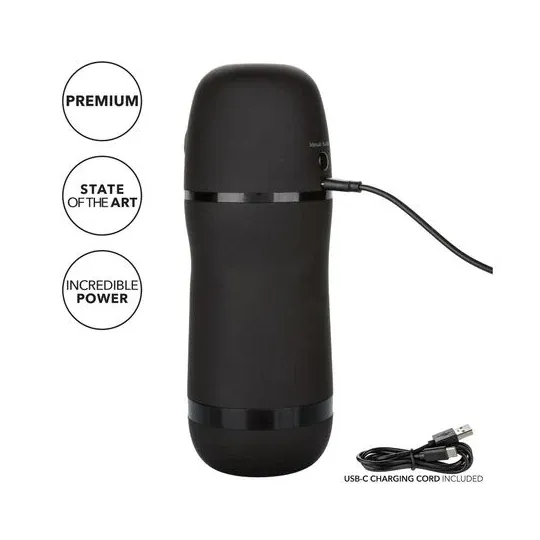 Calexotics Optimum Power Pulsar Stroker masturbateur vibrant à aspiration violet, étanche avec manchon amovible
