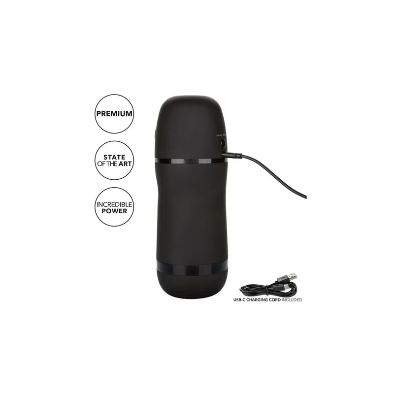 Calexotics Optimum Power Pulsar Stroker masturbateur vibrant à aspiration violet, étanche avec manchon amovible