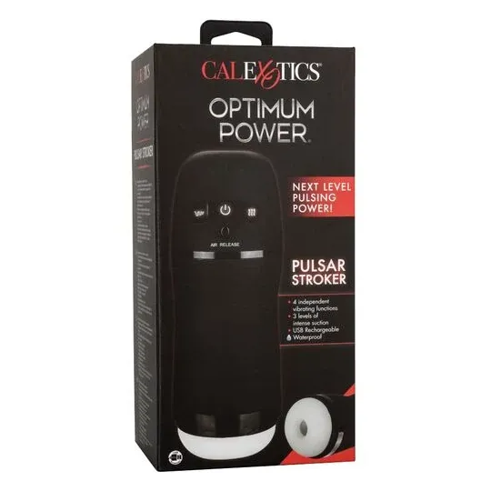 Calexotics Optimum Power Pulsar Stroker masturbateur vibrant à aspiration violet, étanche avec manchon amovible