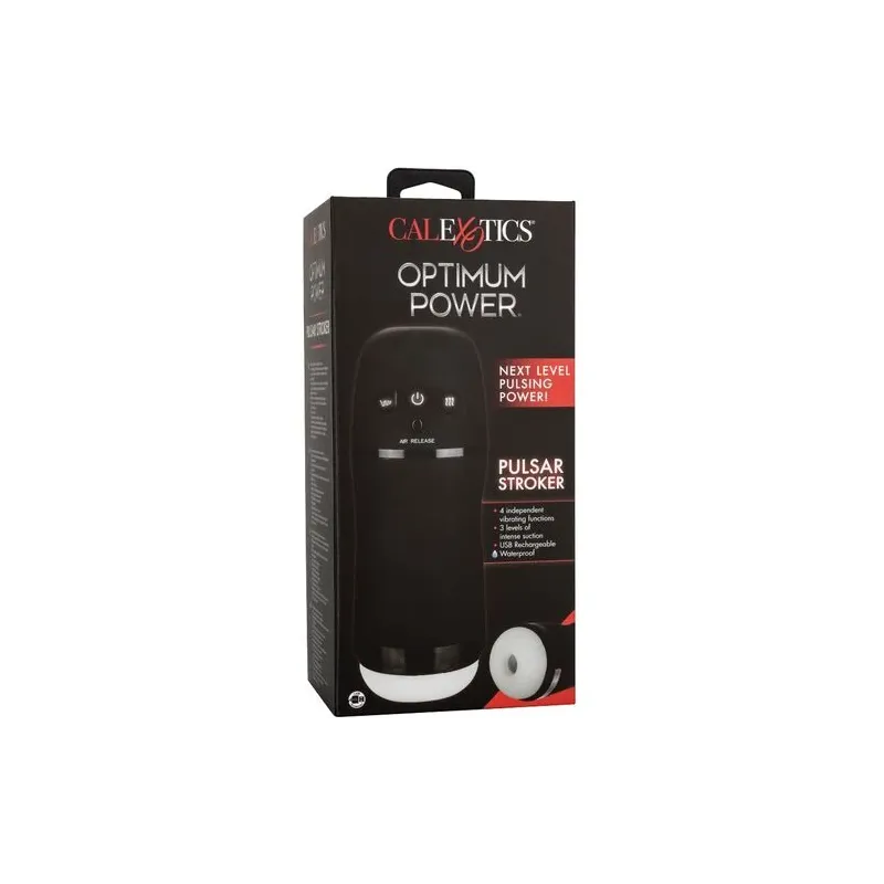 Calexotics Optimum Power Pulsar Stroker masturbateur vibrant à aspiration violet, étanche avec manchon amovible