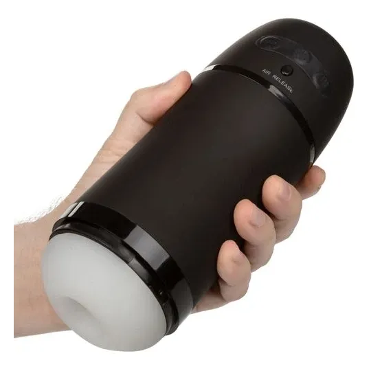 Calexotics Optimum Power Pulsar Stroker masturbateur vibrant à aspiration violet, étanche avec manchon amovible