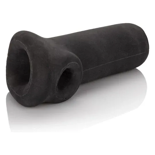 Masturbatore maschile Calexotics Slammer in TPR nero, 11 cm lunghezza, 5 cm diametro, texture morbida.