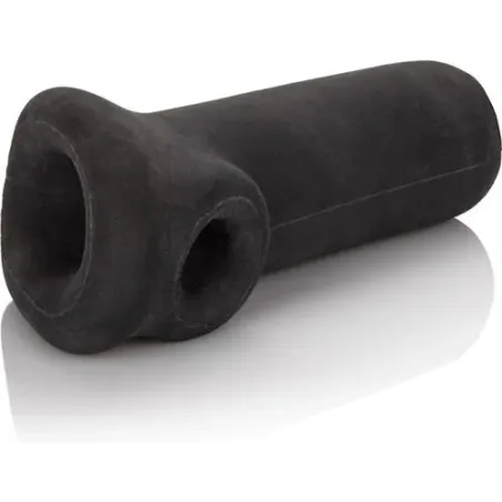 Männlicher Masturbator Calexotics Slammer aus schwarzem TPR, 11 cm lang, 5 cm Durchmesser, weiche Textur.