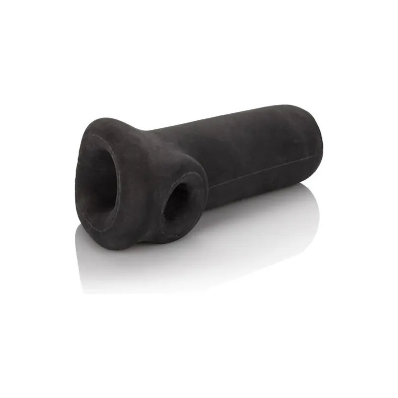 Masturbateur masculin Calexotics Slammer en TPR noir, 11 cm de long et 5 cm de diamètre, texture souple.