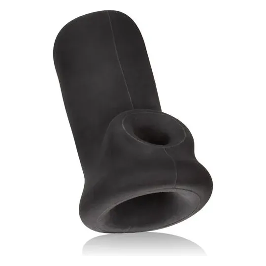Männlicher Masturbator Calexotics Slammer aus schwarzem TPR, 11 cm lang, 5 cm Durchmesser, weiche Textur.