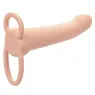 Doppio penetratore nervato CALEXOTICS in silicone color carne con 10 vibrazioni