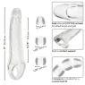 Extenseur de pénis transparent réglable MAXX Calexotics tête ultra-douce 9,5 cm et butées ajustables.