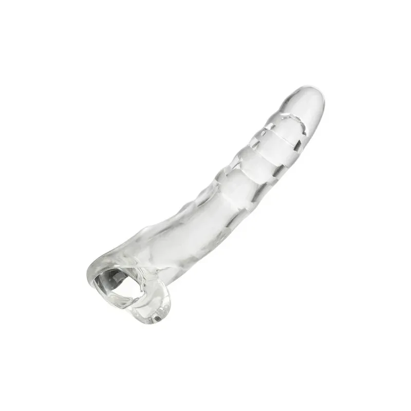 Extenseur de pénis transparent réglable MAXX Calexotics tête ultra-douce 9,5 cm et butées ajustables.