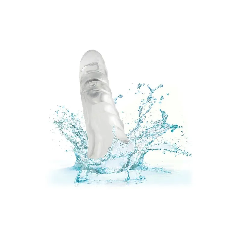 Extenseur de pénis transparent réglable MAXX Calexotics tête ultra-douce 9,5 cm et butées ajustables.