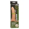 Thick double penetrator Calexotics Maxx Thick flesh tone with 10 vibration modes and scrotal ring