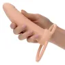 Doble penetrador grueso Calexotics Maxx Thick color carne con 10 modos de vibración y anillo escrotal