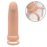 Double pénétrateur épais Calexotics Maxx Thick couleur chair avec 10 vibrations et anneau scrotal intégré