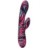 Vibrateur double baguette CalExotics Naughty Bits Ménage à Moi en silicone noir, stimulation double simultanée clitoridienne et 