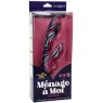 Vibrateur double baguette CalExotics Naughty Bits Ménage à Moi en silicone noir, stimulation double simultanée clitoridienne et 