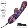 Vibrateur double baguette CalExotics Naughty Bits Ménage à Moi en silicone noir, stimulation double simultanée clitoridienne et 