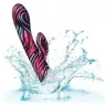 Vibrateur double baguette CalExotics Naughty Bits Ménage à Moi en silicone noir, stimulation double simultanée clitoridienne et 