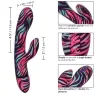 Vibrateur double baguette CalExotics Naughty Bits Ménage à Moi en silicone noir, stimulation double simultanée clitoridienne et 
