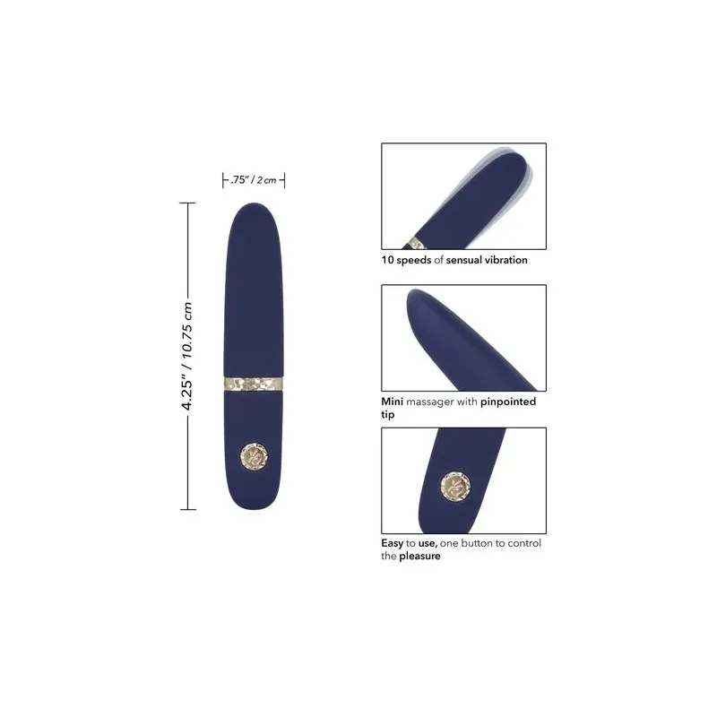 Mini masseur rechargeable Calexotics en silicone avec 10 modes de vibration, design compact
